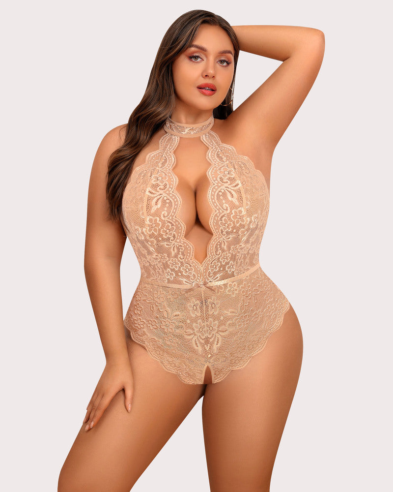 Wunderschöner Bodysuit mit Spitzendruck in Übergröße