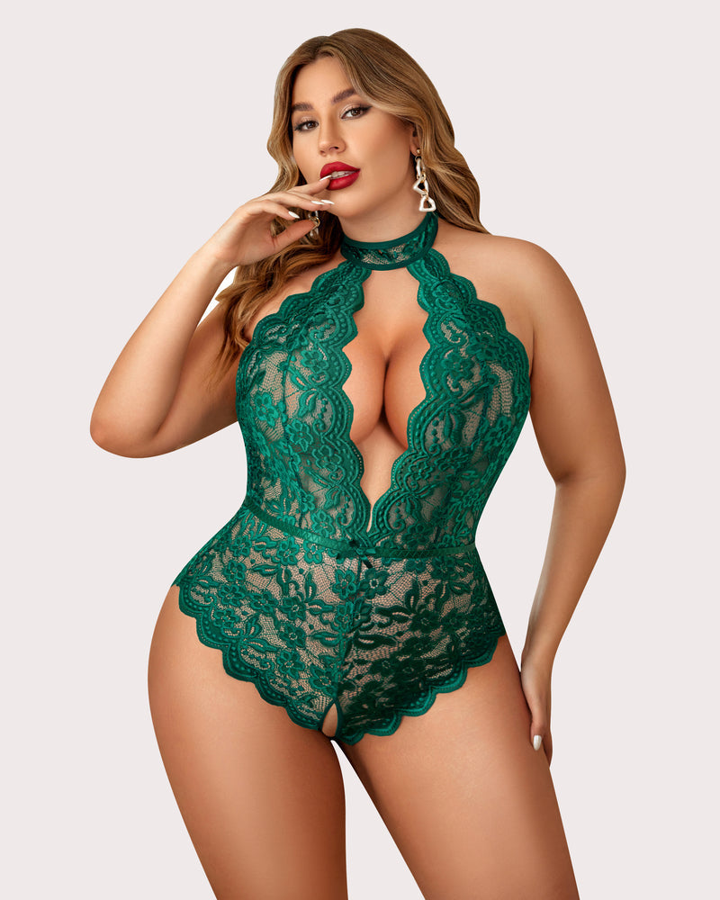 Wunderschöner Bodysuit mit Spitzendruck in Übergröße