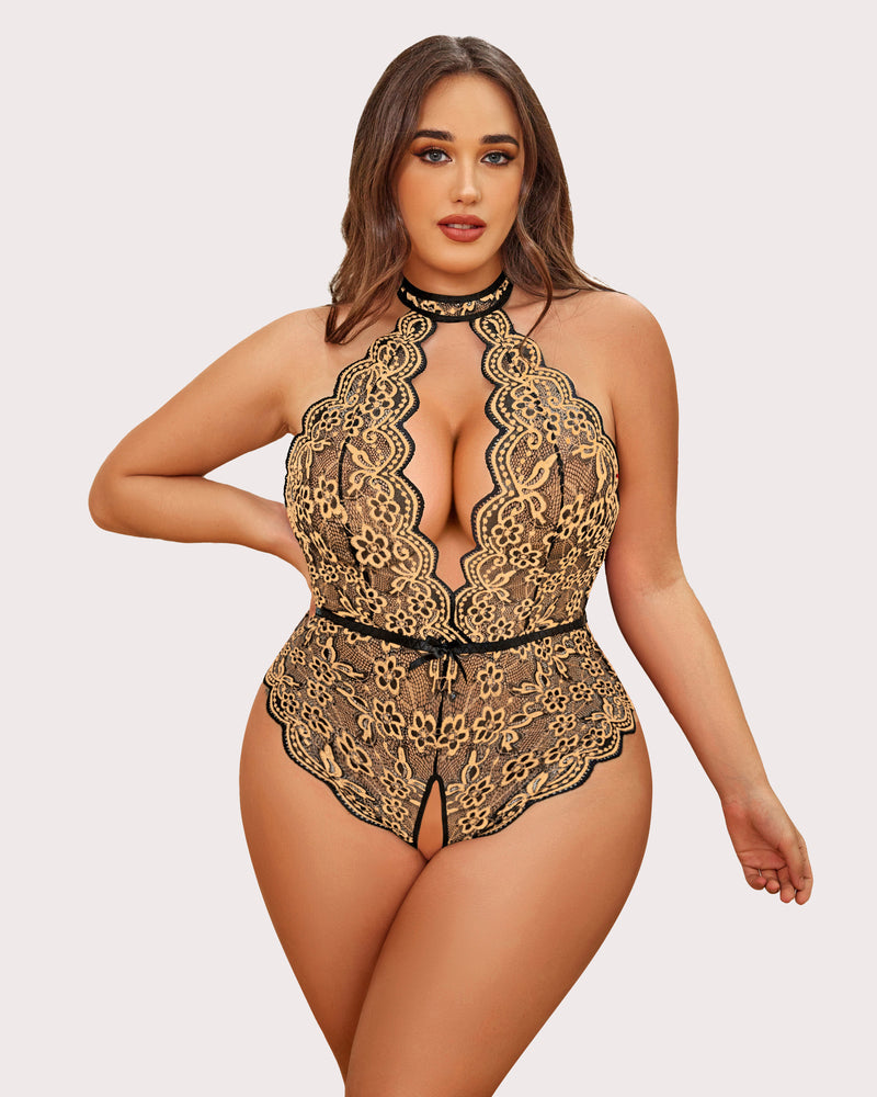 Wunderschöner Bodysuit mit Spitzendruck in Übergröße