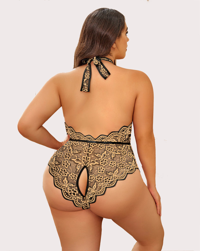 Wunderschöner Bodysuit mit Spitzendruck in Übergröße