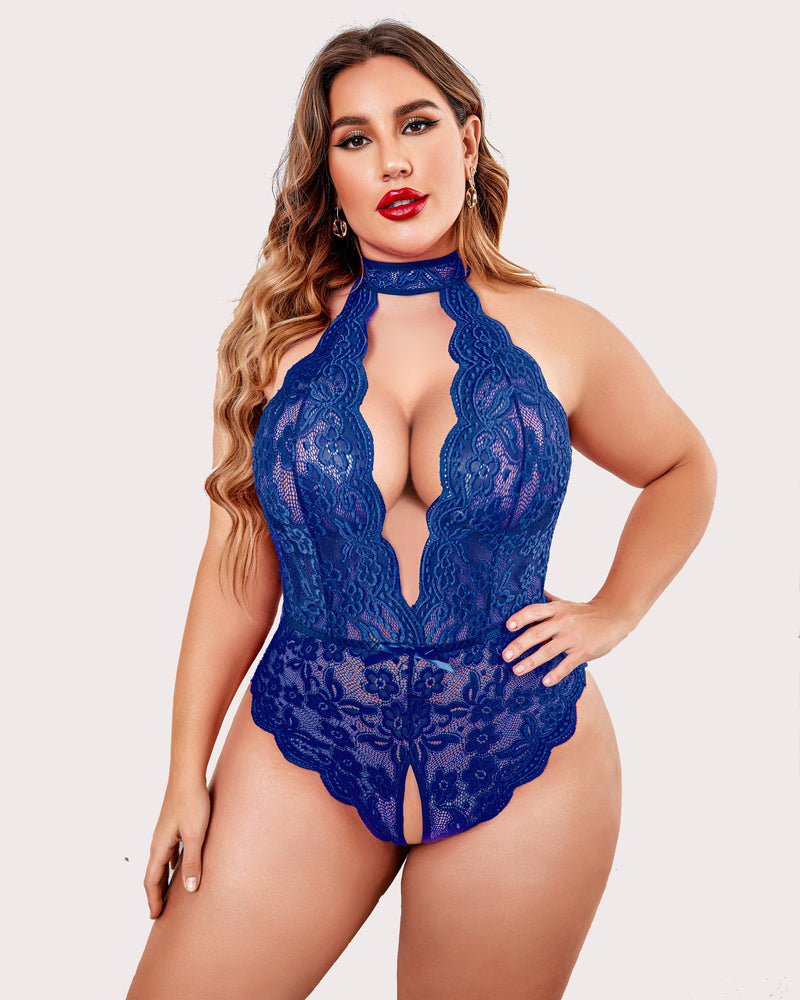 Wunderschöner Bodysuit mit Spitzendruck in Übergröße