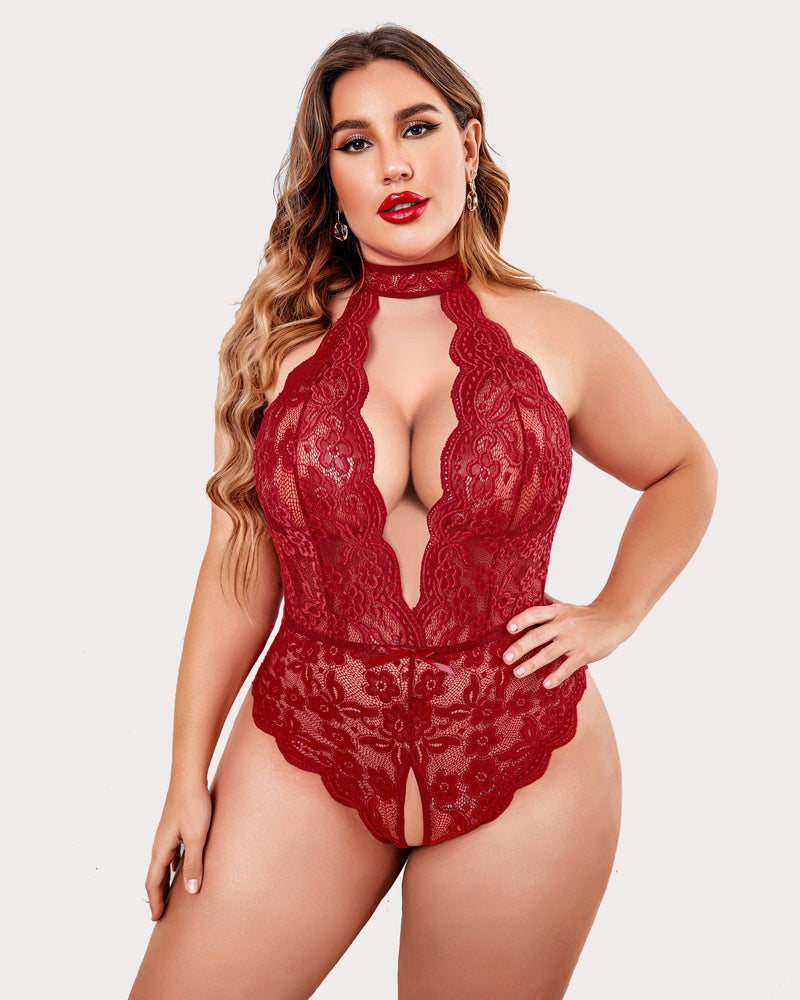 Wunderschöner Bodysuit mit Spitzendruck in Übergröße