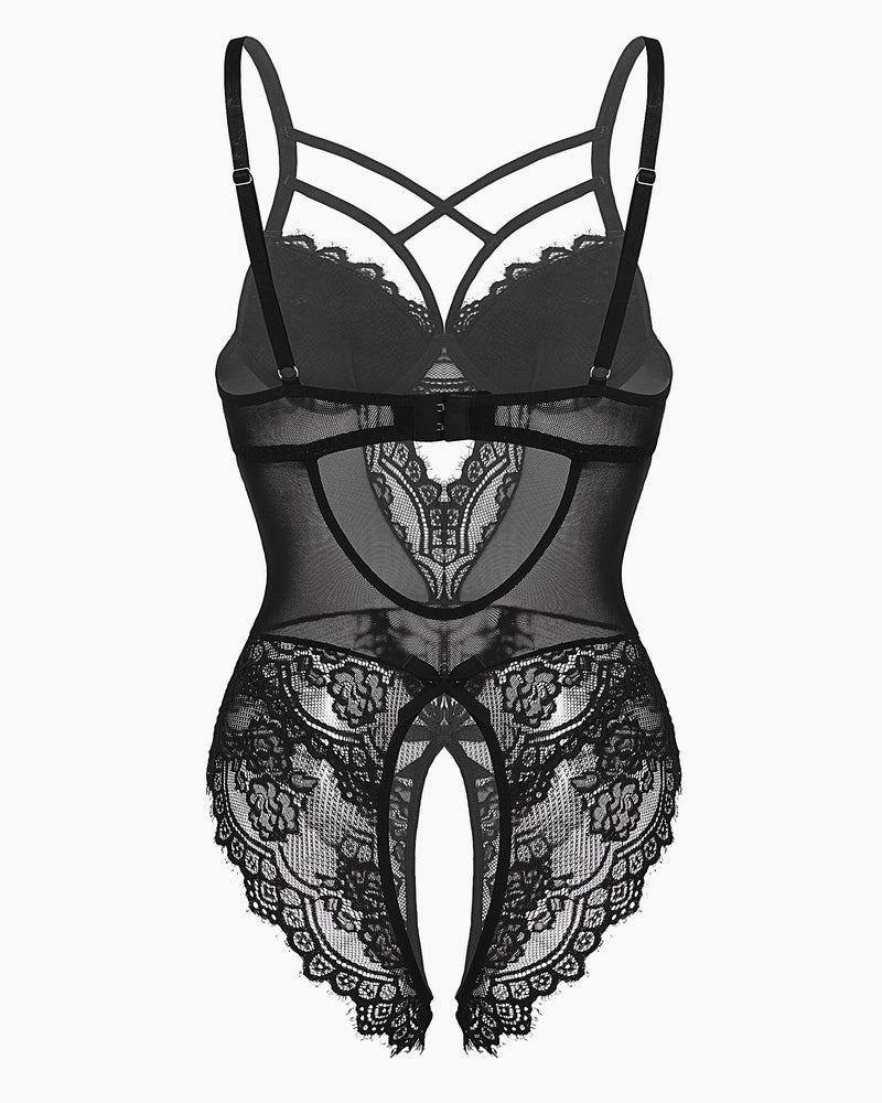 Floral Lace Harness Bodysuit