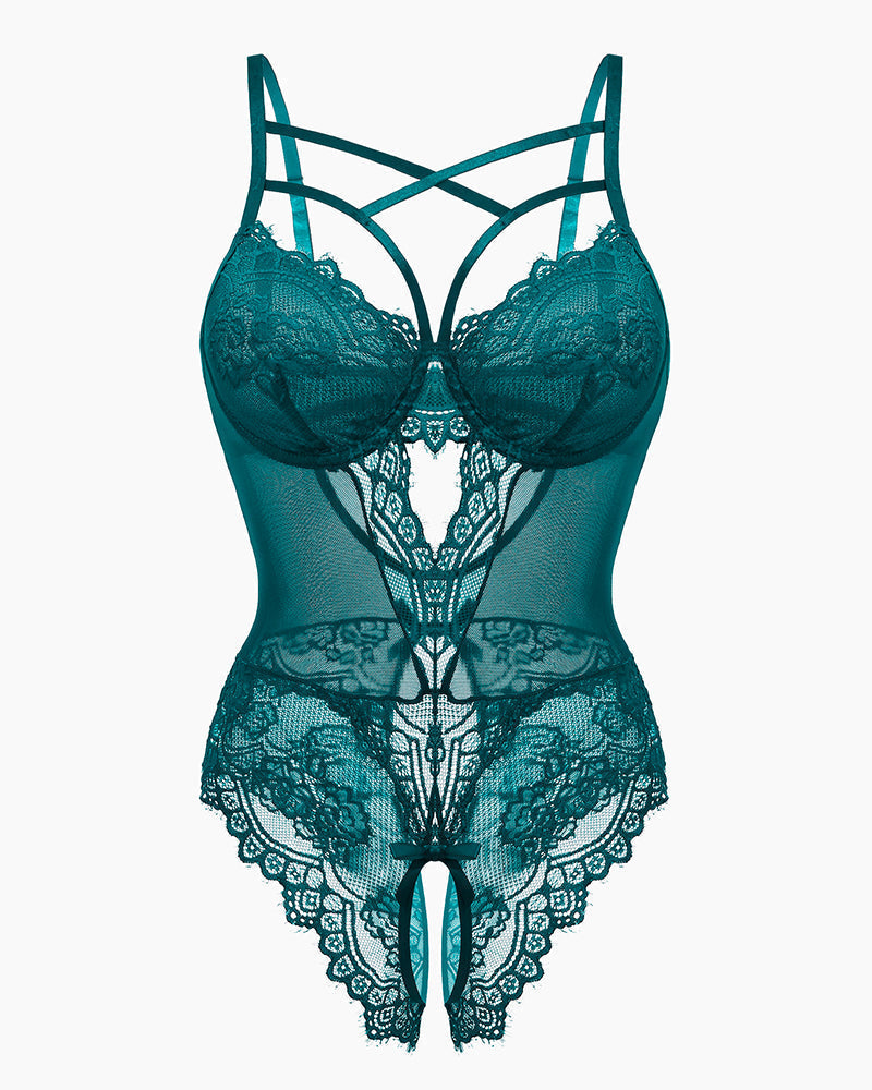 Floral Lace Harness Bodysuit