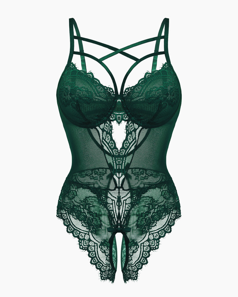Floral Lace Harness Bodysuit