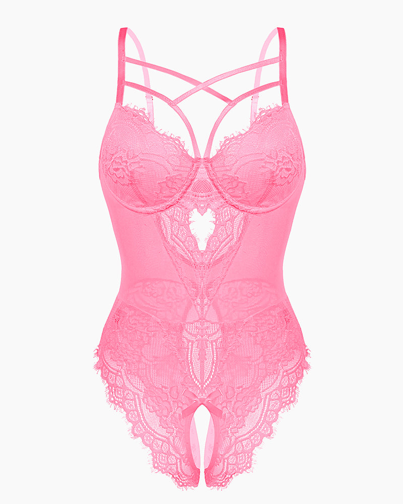 Floral Lace Harness Bodysuit