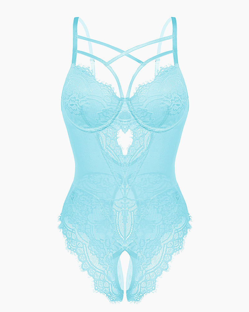 Leopard Spitze Harness Bodysuit