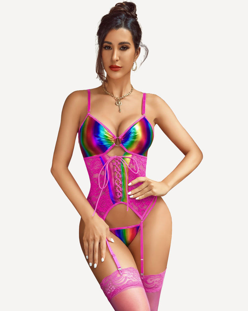 Farbe Kunstleder Teddy Korsett