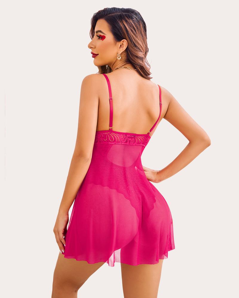 Spitze Floral Print Snap Crotch Teddy