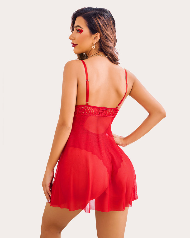 Spitze Floral Print Snap Crotch Teddy