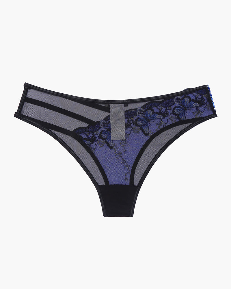Embroidered Mesh Panties