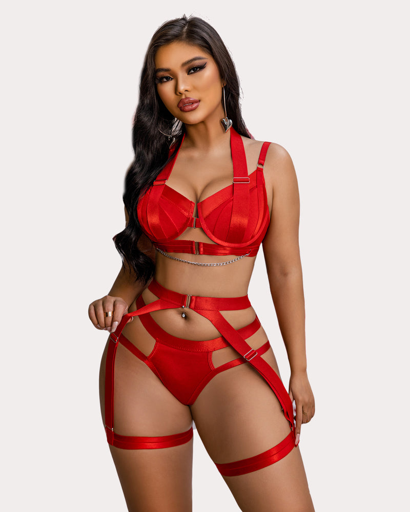 Lingerie Garter Set with Chain