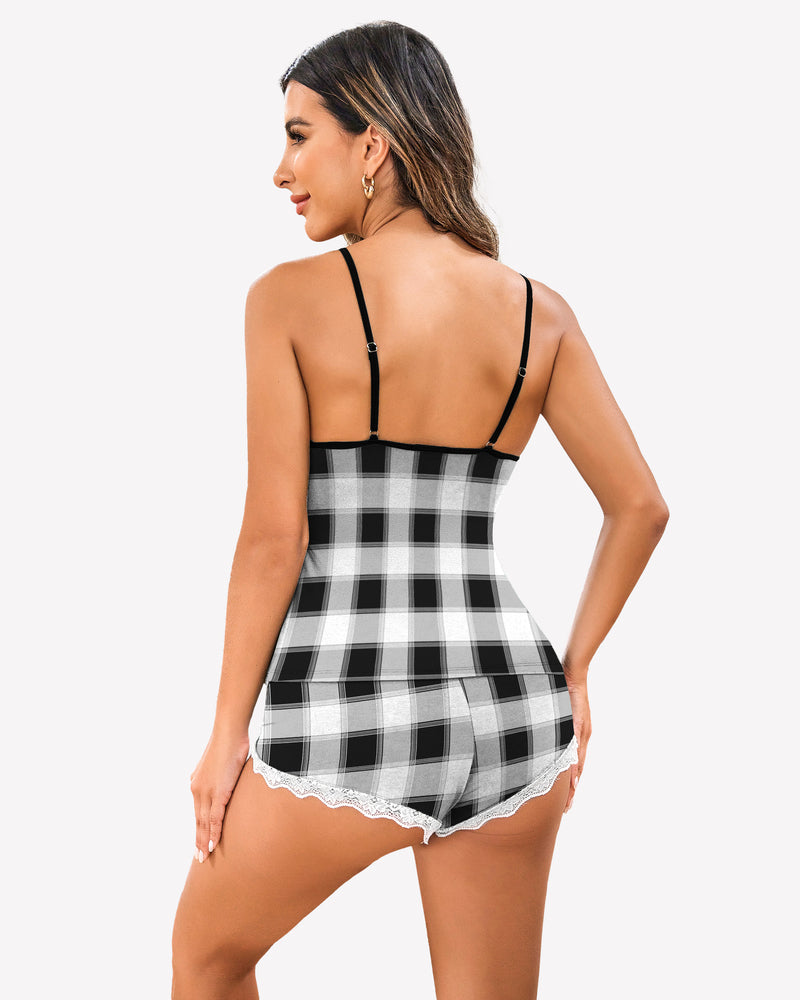 Cami Set Spitzenbesatz Kurze Pjs Sets