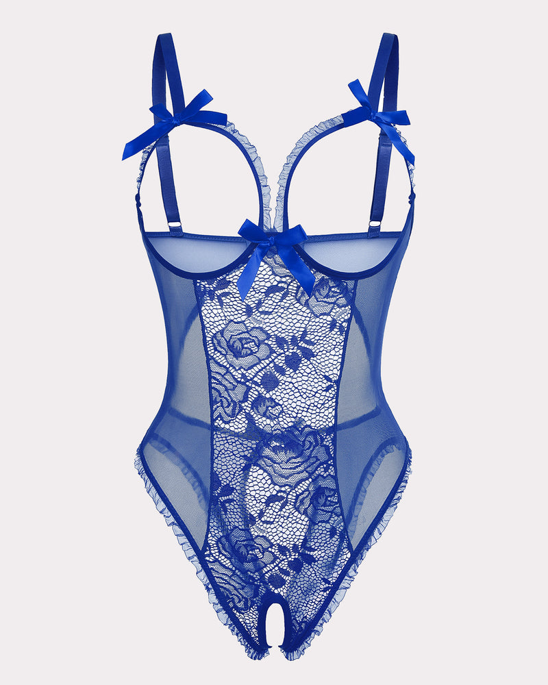 Leoparden-Spitzen-Mini-Bodysuit