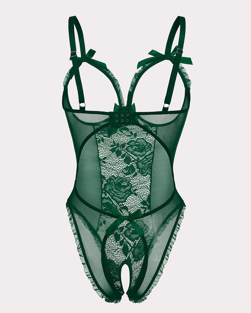 Leoparden-Spitzen-Mini-Bodysuit