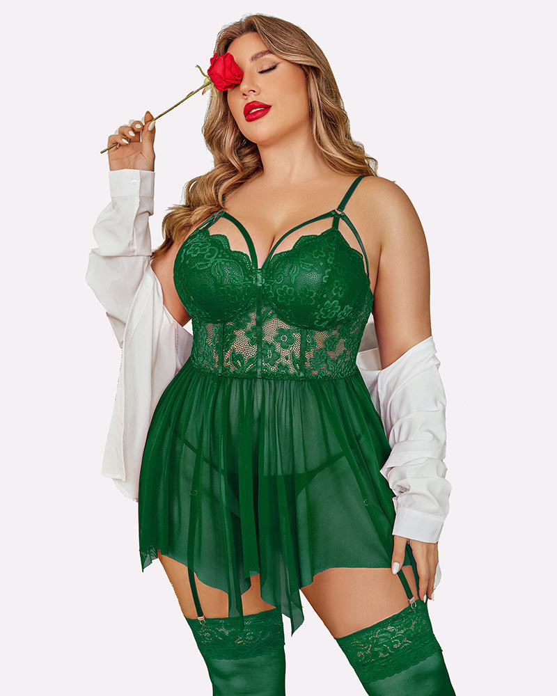 Plus Size Babydolls aus Mesh
