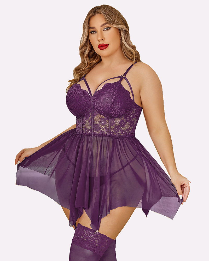 Plus Size Babydolls aus Mesh