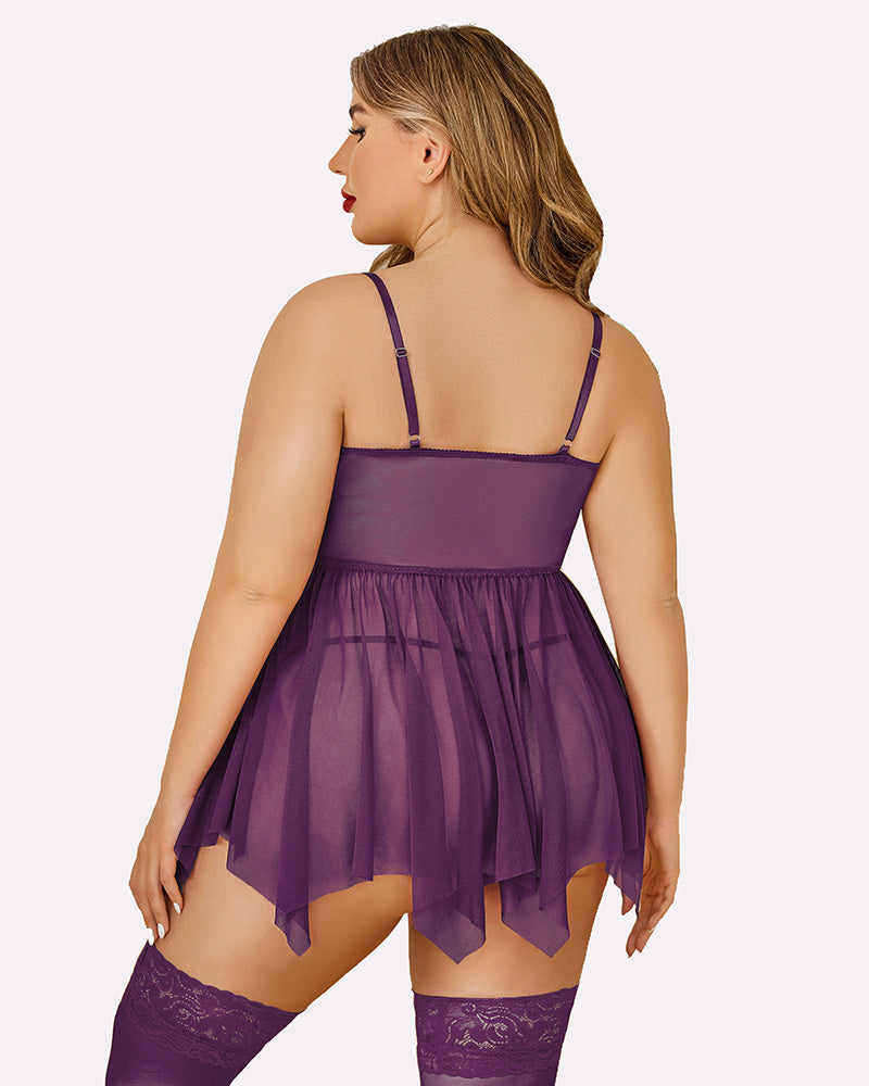 Plus Size Babydolls aus Mesh