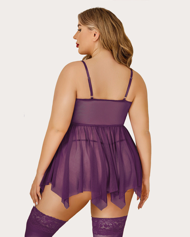 Plus Size Babydolls aus Mesh