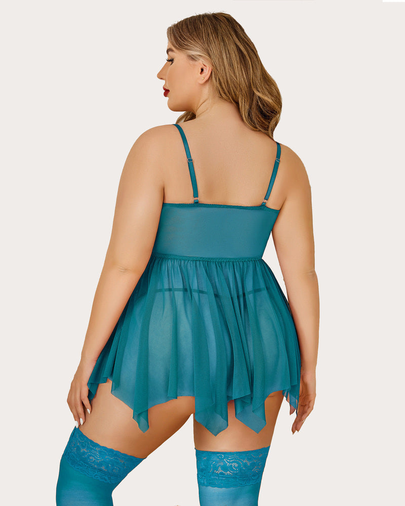 Plus Size Babydolls aus Mesh
