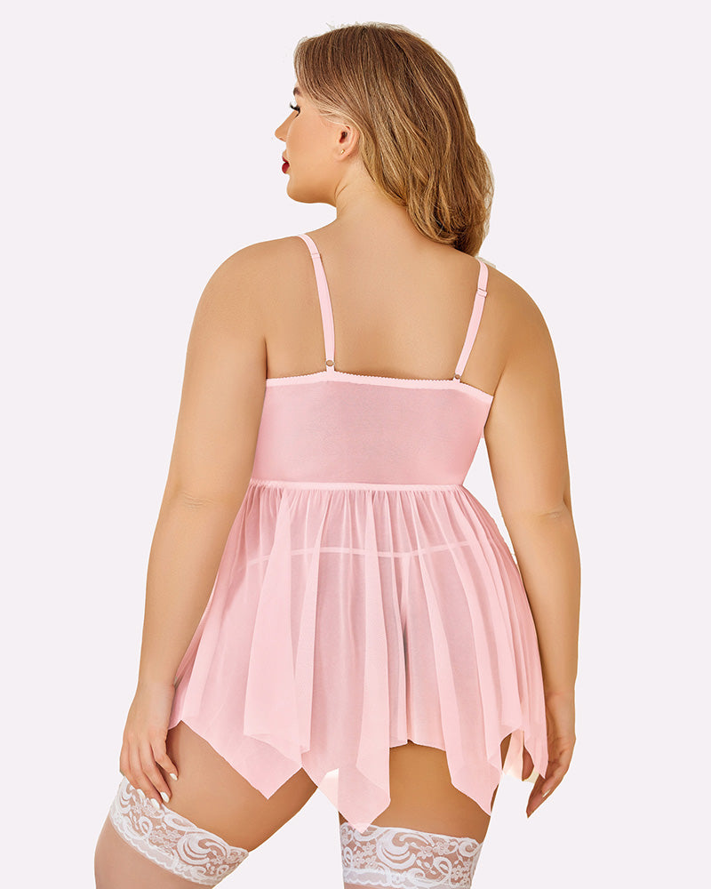 Plus Size Babydolls aus Mesh