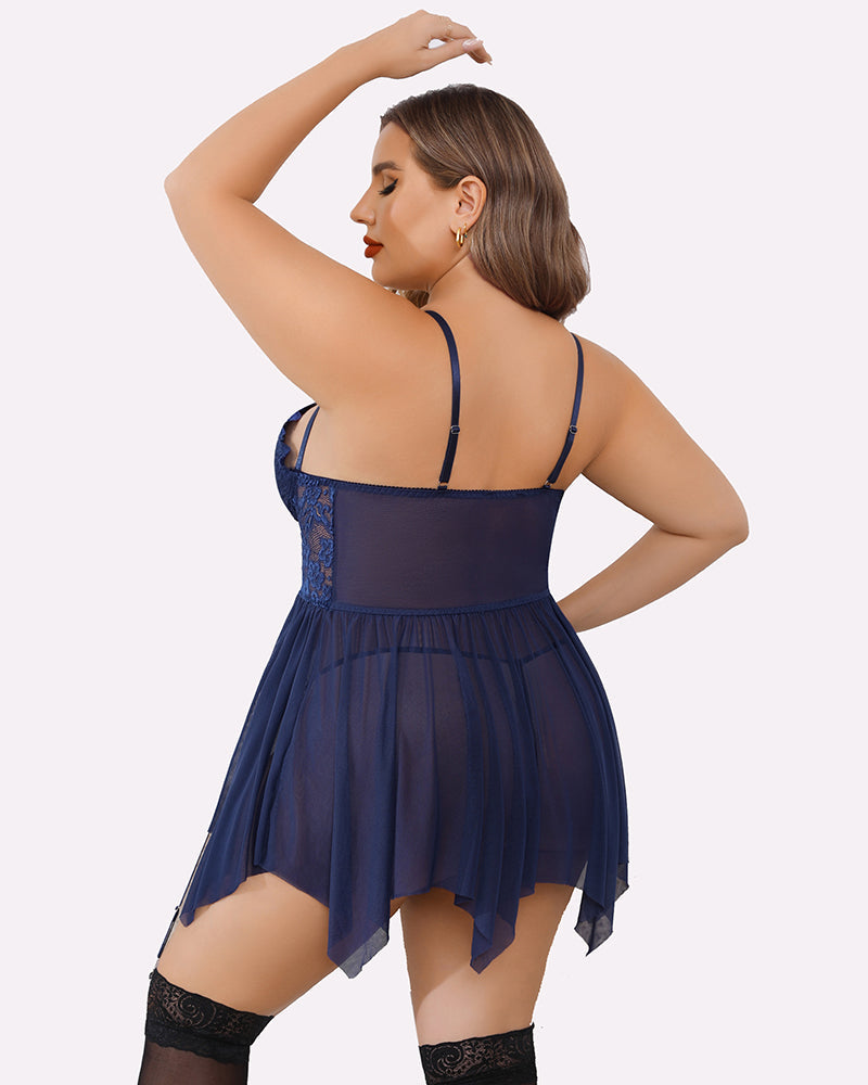 Plus Size Babydolls aus Mesh