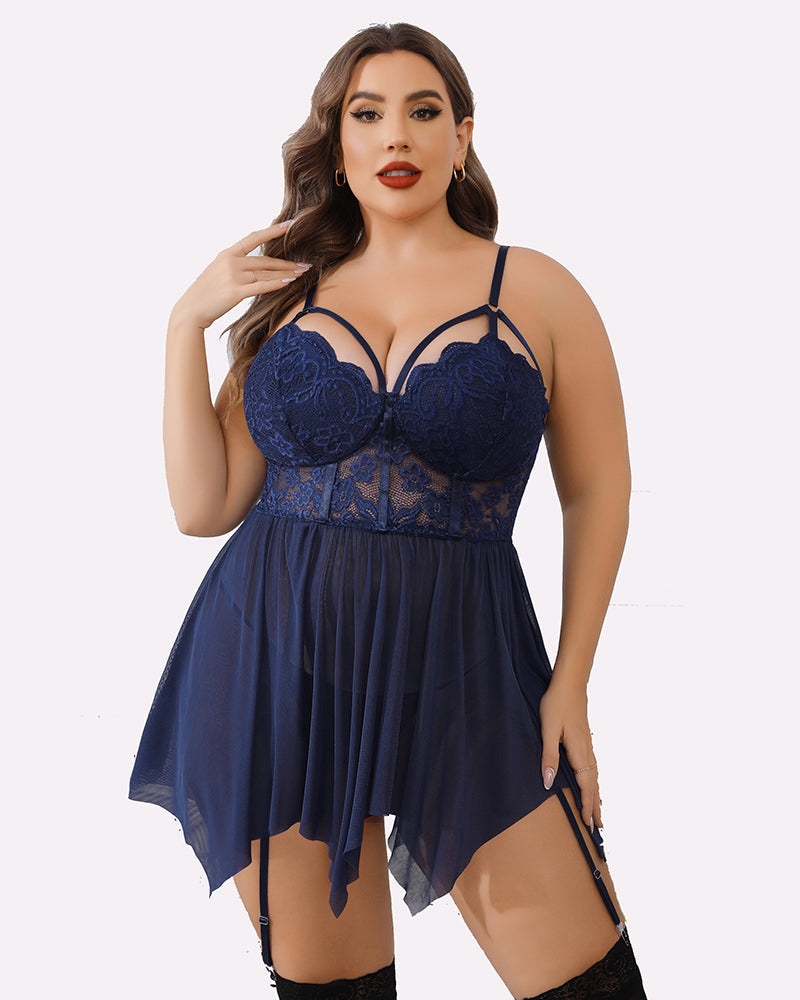 Plus Size Babydolls aus Mesh