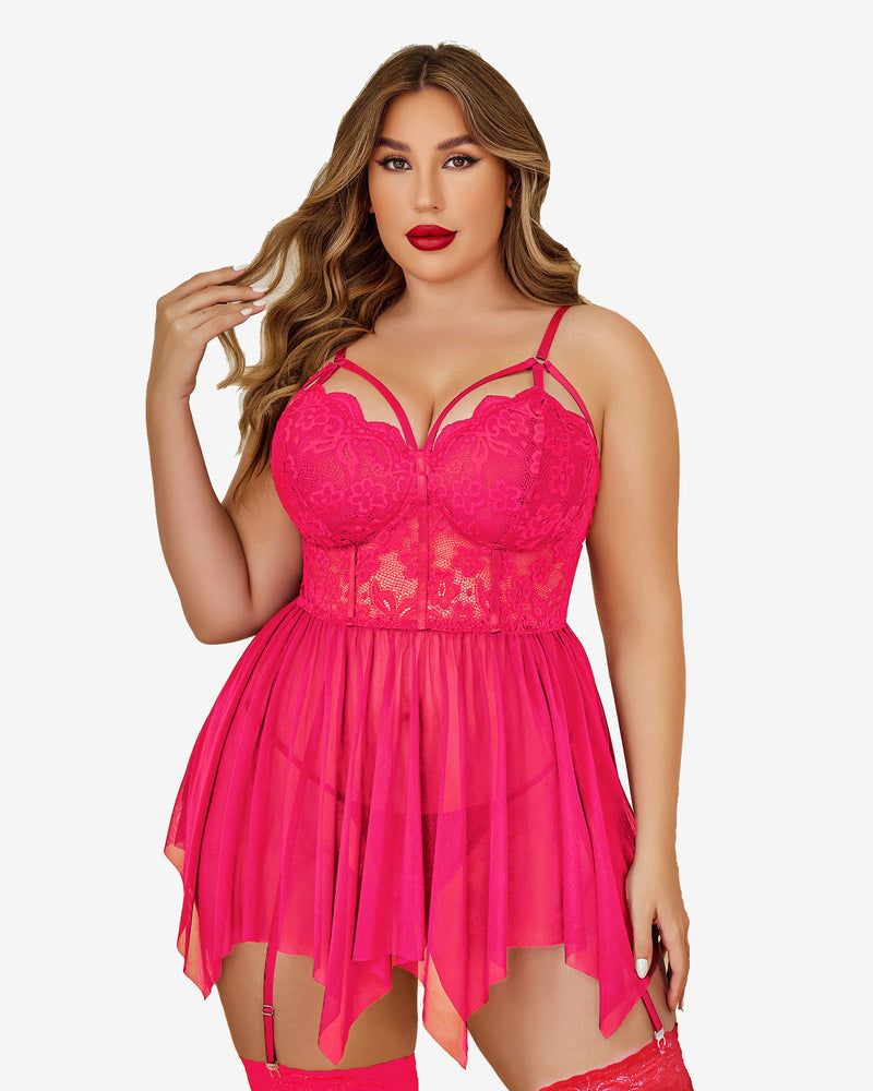 Plus Size Babydolls aus Mesh