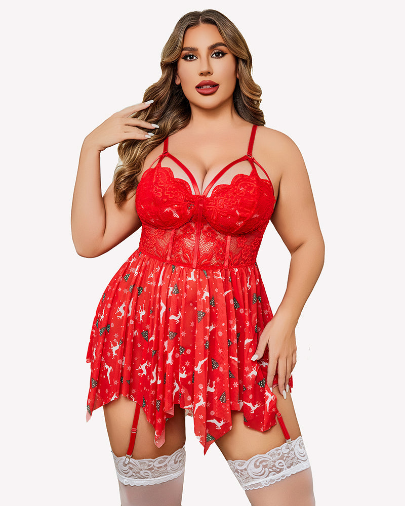 Plus Size Babydolls aus Mesh