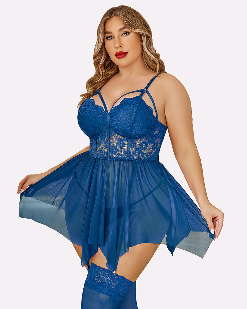 Plus Size Babydolls aus Mesh