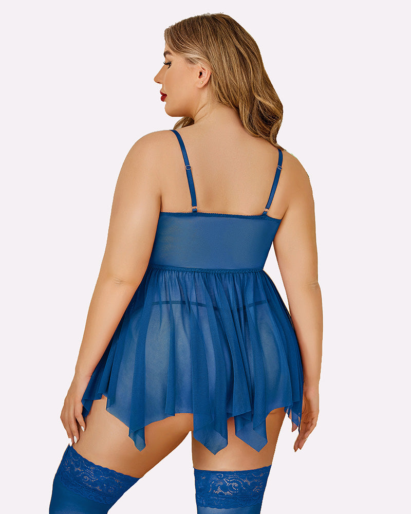 Plus Size Babydolls aus Mesh