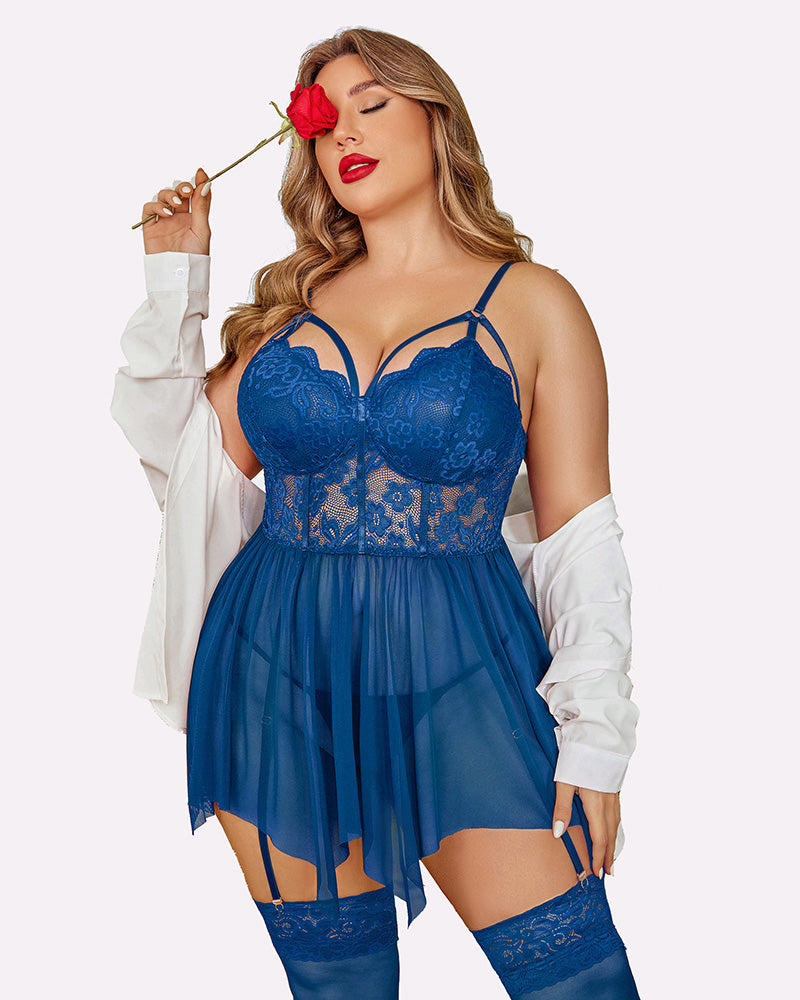 Plus Size Babydolls aus Mesh