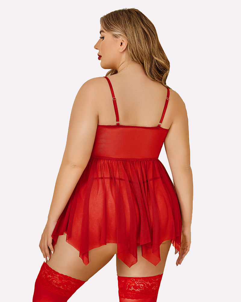 Plus Size Babydolls aus Mesh