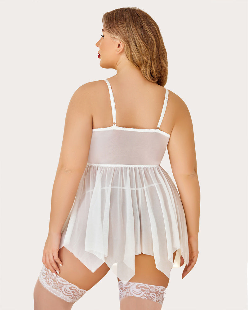 Plus Size Babydolls aus Mesh