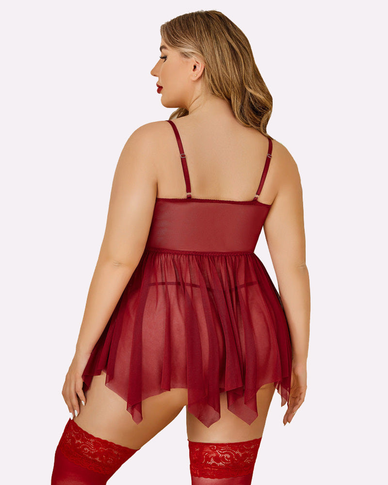 Plus Size Babydolls aus Mesh