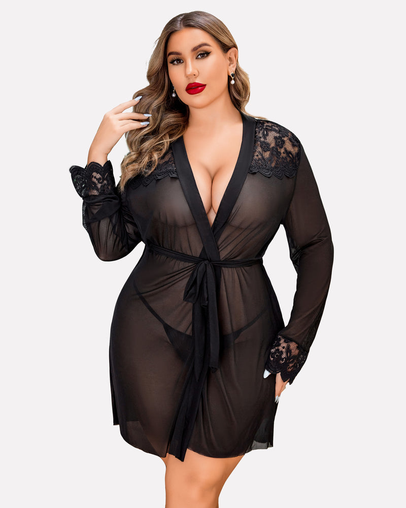 Plus Size Nachtwäsche Exotische Spitze Dessous Sets
