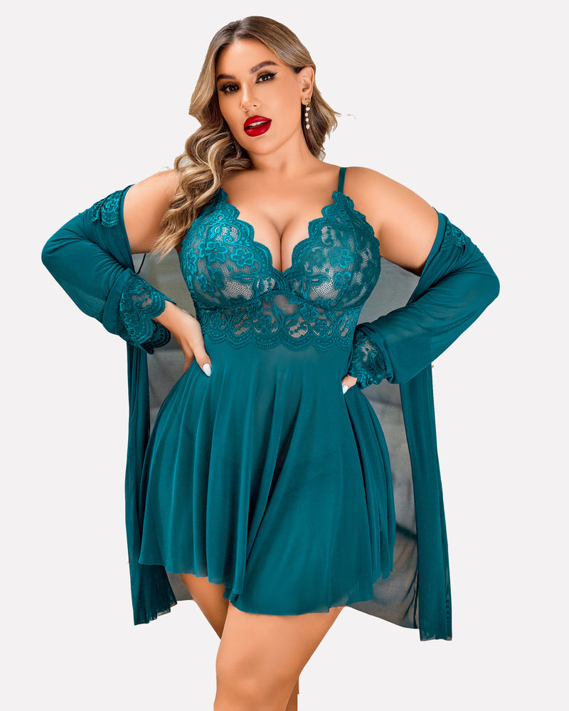 Plus Size Nachtwäsche Exotische Spitze Dessous Sets