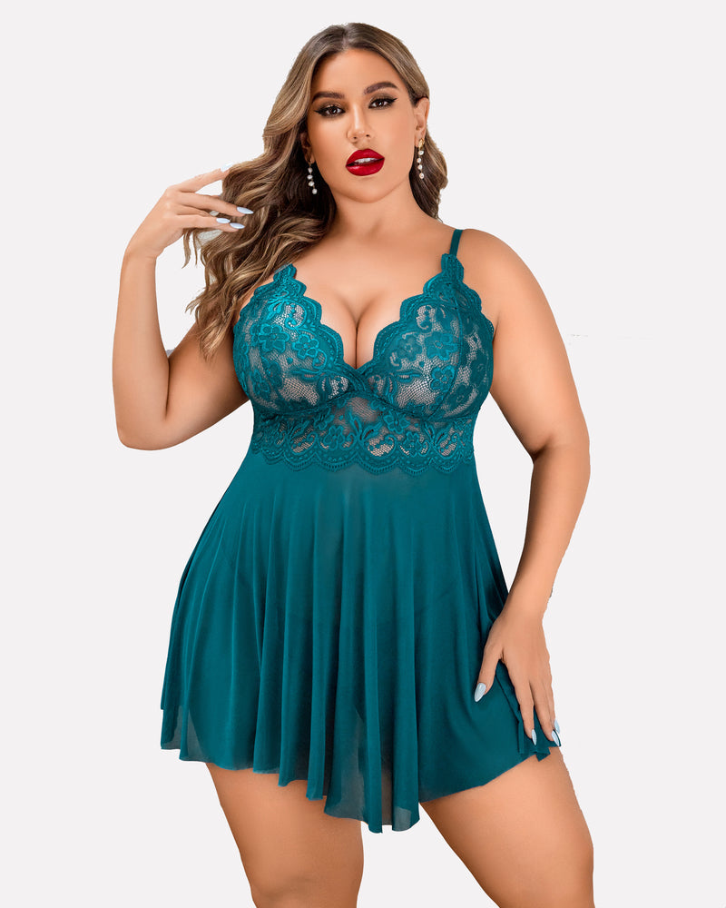 Plus Size Nachtwäsche Exotische Spitze Dessous Sets