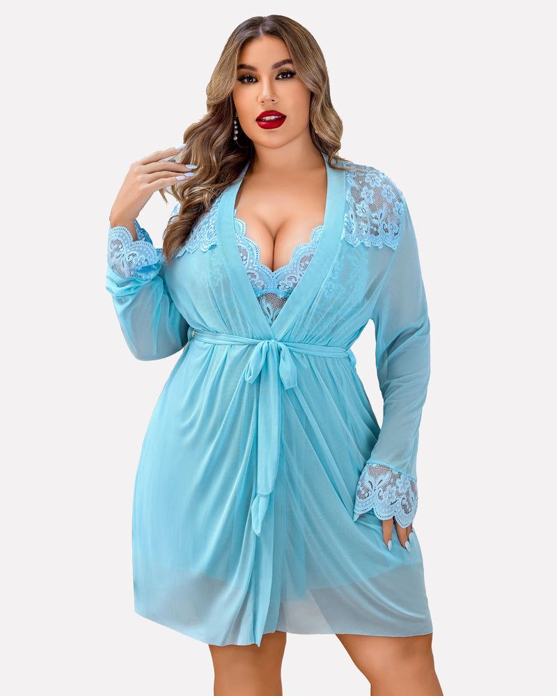 Plus Size Nachtwäsche Exotische Spitze Dessous Sets