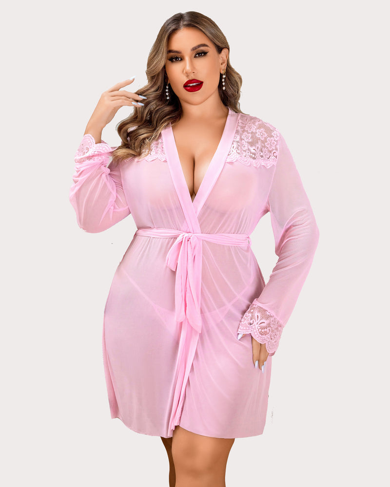 Plus Size Nachtwäsche Exotische Spitze Dessous Sets