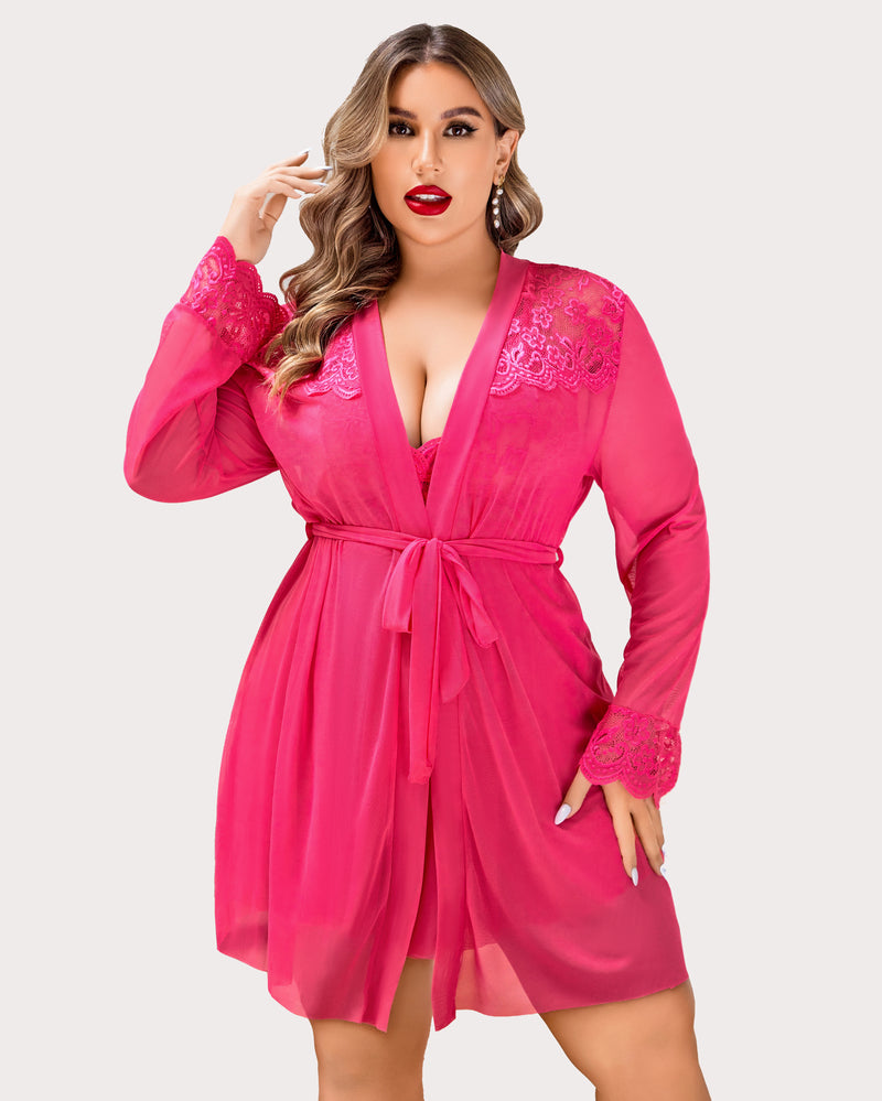Plus Size Nachtwäsche Exotische Spitze Dessous Sets