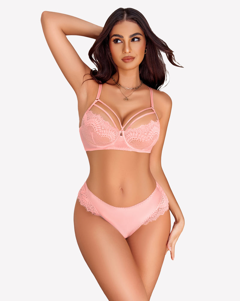 2 Stück Spitze BH und Panty Sets