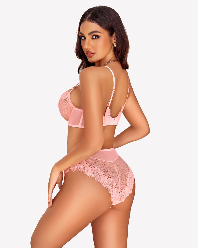 2 Stück Spitze BH und Panty Sets