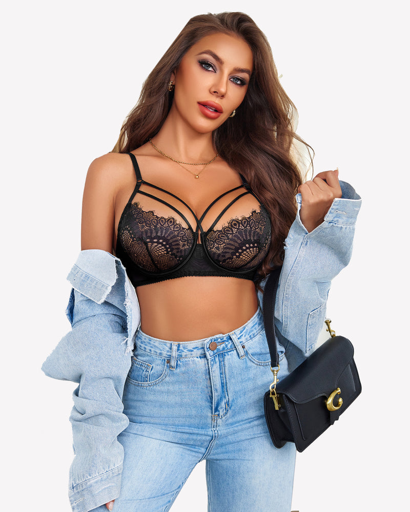 2 Stück Spitze BH und Panty Sets