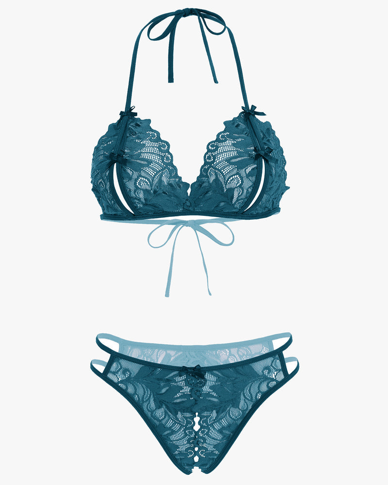 BH und Panty Set Halter Lace 2 Stück Set