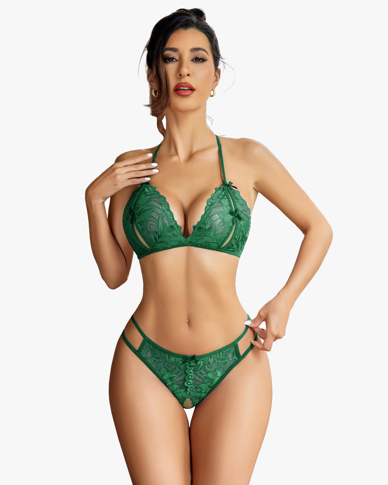 BH und Panty Set Halter Lace 2 Stück Set