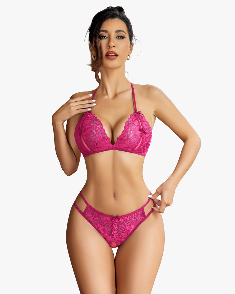 BH und Panty Set Halter Lace 2 Stück Set