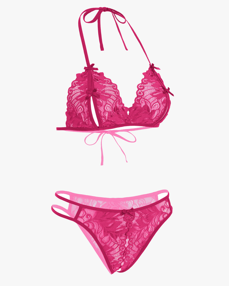 BH und Panty Set Halter Lace 2 Stück Set