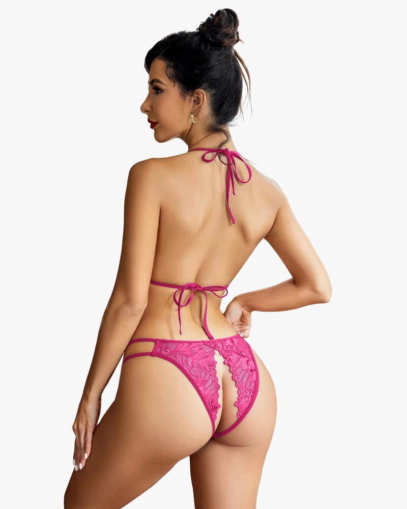 BH und Panty Set Halter Lace 2 Stück Set