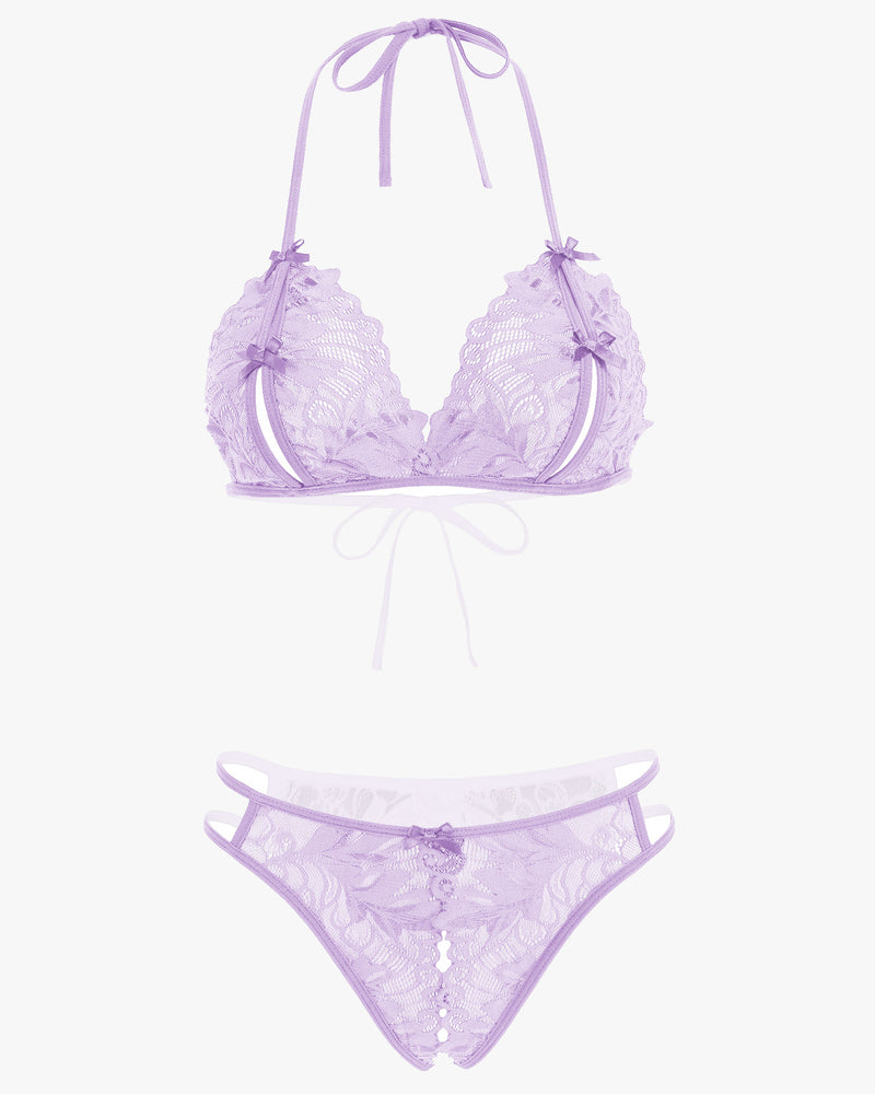 BH und Panty Set Halter Lace 2 Stück Set